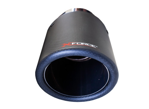 XFORCE TC-AW4-76 - 4' O.D Carbon Fibre Double Wall Angle Cut Tip 3"Inlet(76MM); Exhaust Tail Pipe Tip