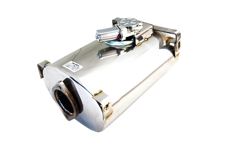 XFORCE VMK21-300 - Varex Oval Muffler10'x 6' (15'Long) 3' Inlet and Pipe Side, Short Flanged threaded ,Side Bracket Front & Back No Tip.; Exhaust Muffler