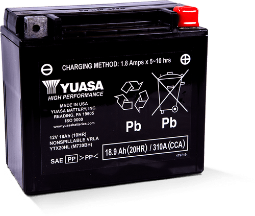 Yuasa Battery YUAM720BH - Yuasa YTX20HL Maintenance Free AGM 12-Volt Battery