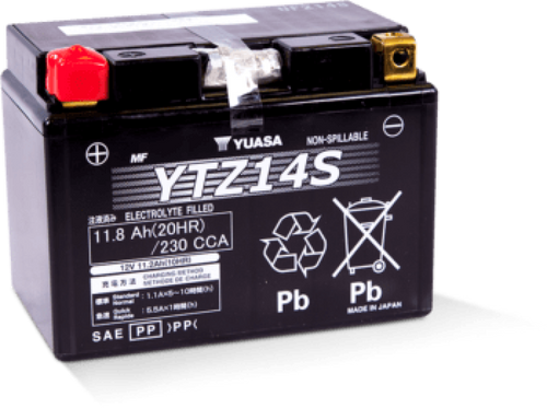 Yuasa Battery YUAM72Z14 - Yuasa YTZ14S Maintenance Free AGM 12-Volt Battery