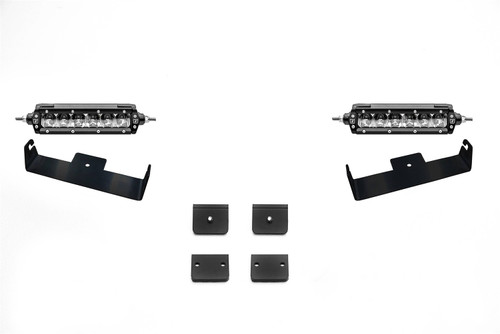 ZROADZ Z310006-KIT - Universal Panel Clamp LED Kit, Black, Mild Steel, Bolt-On, Includes (2) 6 Inch  LED Straight Single Row Slim Light Bars and Universal Wiring Harness