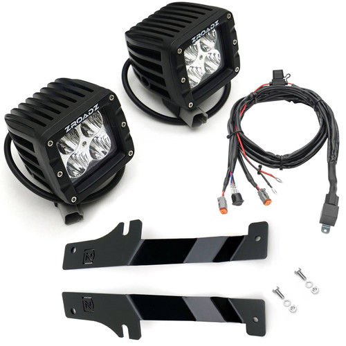 ZROADZ Z365701-KIT2 - Hood Hinge LED Kit; Incl. [2] 3 in. LED Pod Lights And Universal Wiring Harness;