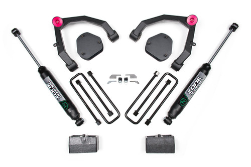 Zone Offroad ZONC30N - 07-13 Chevy 1500 2WD 3.5 Inch Lift Kit With Nitro Shocks UCA  Offroad