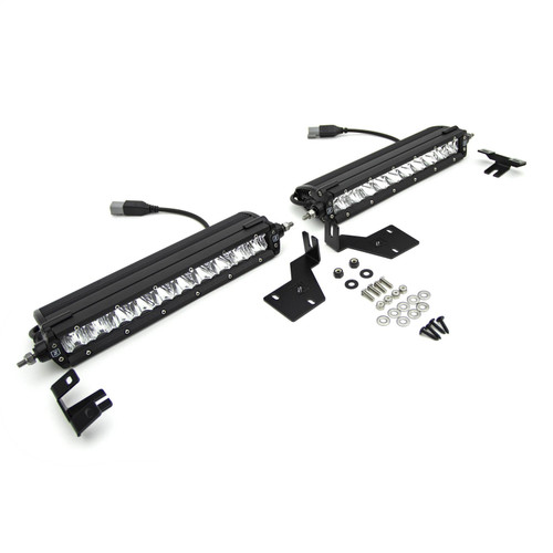 ZROADZ Z415371-KIT - OEM Grille LED Kit, Black, Mild Steel, Bolt-On, Includes (2) 10 Inch  LED Single Row Slim Light Bar and Universal Wiring Harness, Mounts behind top opening of OEM Grille
