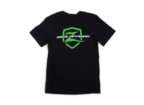 Zone Offroad ZONU91604XL - Offroad Black Premium Cotton T-Shirt - Green Logo - 4XL