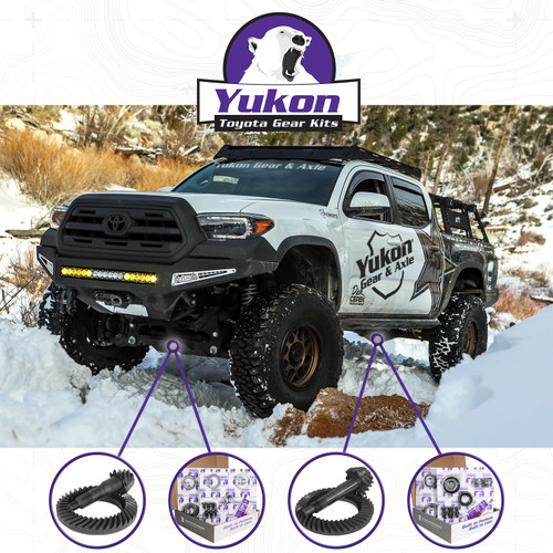 Yukon Gear YGKT005-410-4 - Yukon Ring & Pinion Gear Kit Front & Rear for Toyota 8.4/8IFS Diff (w/o Factory Locker) 4.11 Ratio