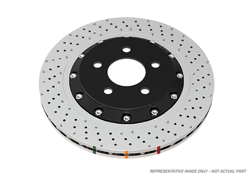 DBA DBA52604BLKXD - 10-15 Chevrolet Camaro SS V8 Front 5000 Series Cross Drilled Rotor w/Black Hat