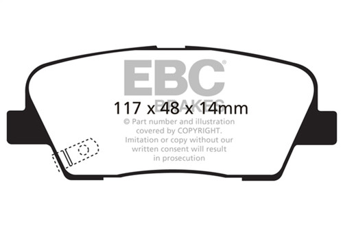 EBC UD1284 - 06-09 Hyundai Entourage 3.8 Ultimax2 Rear Brake Pads