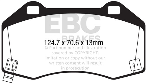 EBC UD13791 - 2017+ Fiat 124 Spider 1.4L Turbo Abarth Ultimax2 Front Brake Pads
