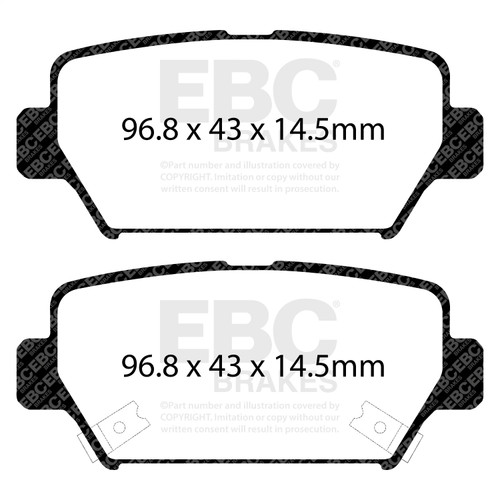 EBC UD2156 - 2018+ Mitsubishi Eclipse Cross 1.5T Ultimax Rear Brake Pads