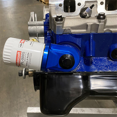 Ford Racing M-6880-B50 - Push Rod V8 90 Degree Billet Oil Filter Adapter Ford Racing M-6880-B50 - Push Rod V8 90 Degree Billet Oil Filter Adapter