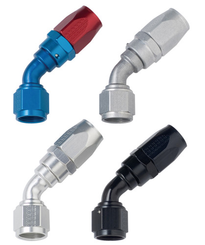 Fragola 104508-BL - 8AN x 45 Degree Power Flow Hose End - Black