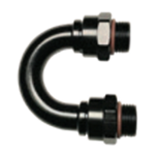 Fragola 485008-BL - 8AN (3/4-16) 180 Degree ORB Adapter Black