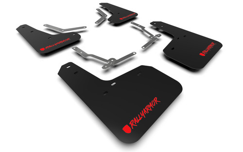 Rally Armor MF27-UR-BLK/RD-X - 12-19 Ford Focus ST / 16-19 RS Black UR Mud Flap w/Red Altered Font Logo
