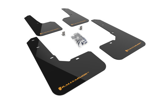 Rally Armor MF76-UR-BLK/WOR - 22-25 Subaru Outback Wilderness Black Mud Flap Wild Orange Logo
