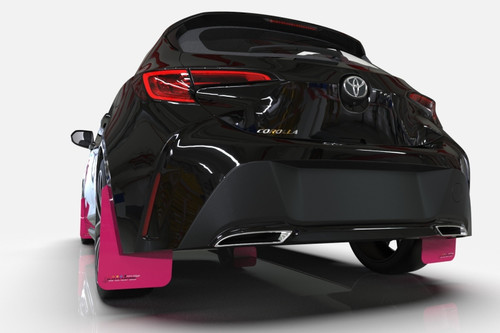 Rally Armor MF92-BCE22-PK/BLK - 22-25 Subaru WRX Pink Mud Flap BCE Logo