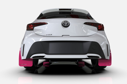 Rally Armor MF92-BCE22-PK/BLK - 22-25 Subaru WRX Pink Mud Flap BCE Logo