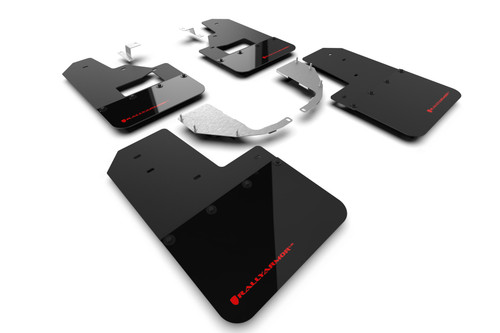 Rally Armor MF85-RB-ST-RD - 21-25 Ford Bronco (Steel Bmpr + RB - NO Rptr/Sprt) Blk Mud Flap w/Red Logo