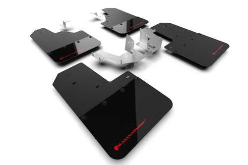 Rally Armor MF85-NO-PL-RD - 21-25 Ford Bronco (Plstc Bmpr - NO Rptr/Sprt - NO RR/RB) Blk Mud Flap w/Red Logo