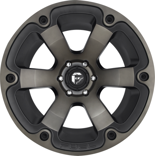Fuel Wheels D56420008347 - Aluminum Wheels 20X10 Beast D564 6 On 139.7 Matte Black/Machined Dark Tint 108 Bore -18 Offset 6 Spoke Fuel Off Road Wheels