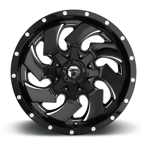 Fuel Wheels D57420202647 - Aluminum Wheels 20X12 Cleaver D574 5 On 114.3/5 On 127 Gloss Black/Milled 78.1 Bore -44 Offset 8 Spoke Fuel Off Road Wheels