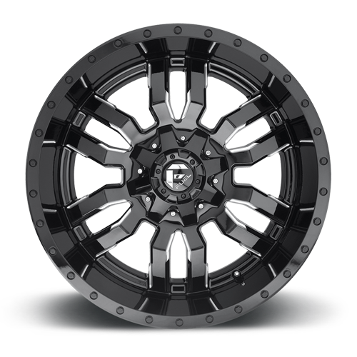 Fuel Wheels D59520907057 - Aluminum Wheels 20X9 Sledge D595 5 On 139.7/5 On 150 Gloss Black Milled 110.1 Bore 20 Offset 40 Lbs Fuel Off Road Wheels