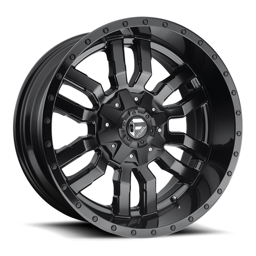 Fuel Wheels D59620009846 - Aluminum Wheels 20X10 Sledge D596 6 On 135/6 On 139.7 Matte Black/Gloss Black Lip 106.1 Bore -19 Offset Fuel Off Road Wheels