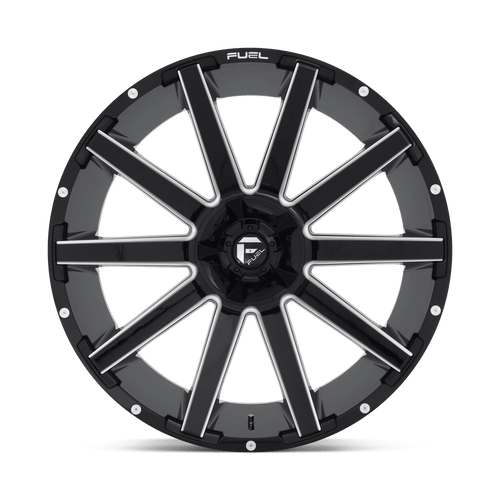 Fuel Wheels D61524209847 - Aluminum Wheels 24X12 Contra D615 6 On 135/6 On 139.7 Gloss Black Milled 106.3 Bore -44 Offset Multi Spoke Fuel Off Road Wheels Fuel Wheels D61524209847 - Aluminum Wheels 24X12 Contra D615 6 On 135/6 On 139.7 Gloss Black Milled 106.3 Bore -44 Offset Multi Spoke Fuel Off Road Wheels