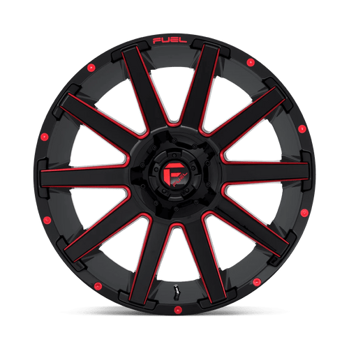 Fuel Wheels D64320909857 - Aluminum Wheels 20X9 Contra D643 6 On 135/6 On 139.7 Gloss Red Milled 106.3 Bore 20 Offset Multi Spoke Fuel Off Road Wheels Fuel Wheels D64320909857 - Aluminum Wheels 20X9 Contra D643 6 On 135/6 On 139.7 Gloss Red Milled 106.3 Bore 20 Offset Multi Spoke Fuel Off Road Wheels
