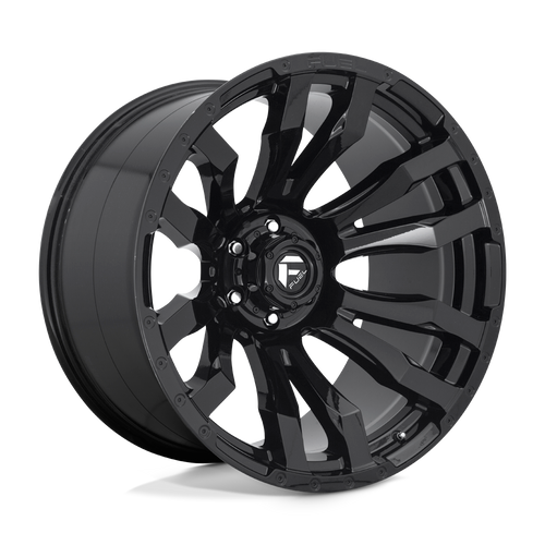 Fuel Wheels D67520908250 - Aluminum Wheels 20X9 Blitz D675 8 On 165.1 Gloss Black 125.1 Bore 1 Offset Multi Spoke Fuel Off Road Wheels
