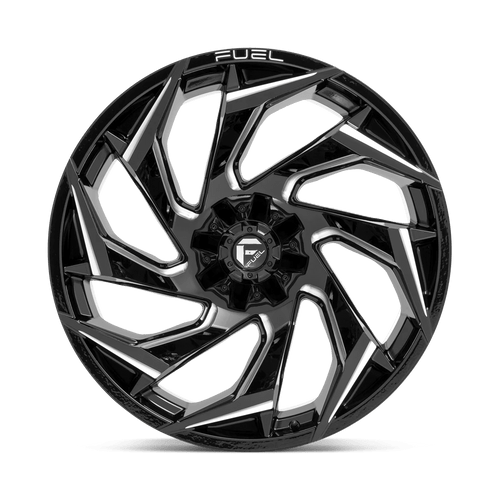 Fuel Wheels D75324209847 - Aluminum Wheels 24X12 Reaction D753 6 On 135/6 On 139.7 Gloss Black Milled 106.1 Bore -44 Offset Fuel Off Road Wheels Fuel Wheels D75324209847 - Aluminum Wheels 24X12 Reaction D753 6 On 135/6 On 139.7 Gloss Black Milled 106.1 Bore -44 Offset Fuel Off Road Wheels
