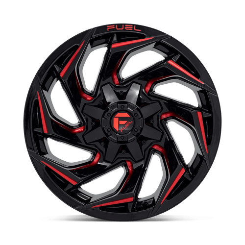 Fuel Wheels D75518909850 - Aluminum Wheels 18X9 Reaction D755 6 On 135/6 On 139.7 Gloss Black Milled Red Tint 106.1 Bore 1 Offset Fuel Off Road Wheels