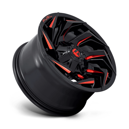 Fuel Wheels D75520907057 - Aluminum Wheels 20X9 Reaction D755 5 On 139.7/5 On 150 Gloss Black Milled Red Tint 110.1 Bore 20 Offset Fuel Off Road Wheels
