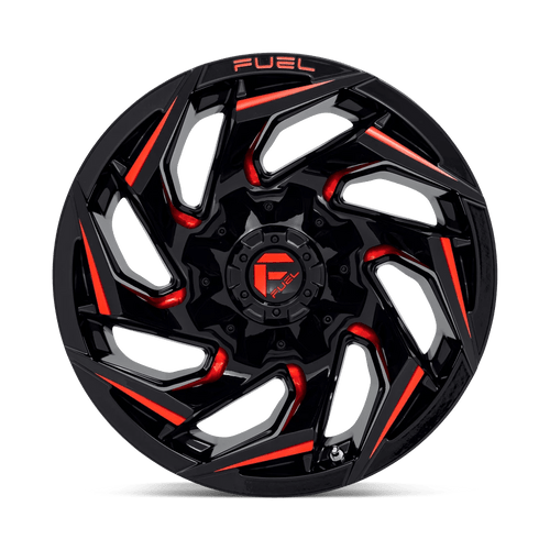 Fuel Wheels D75522009847 - Aluminum Wheels 22X10 Reaction D755 6 On 135/6 On 139.7 Gloss Black Milled Red Tint 106.1 Bore -18 Offset Fuel Off Road Wheels