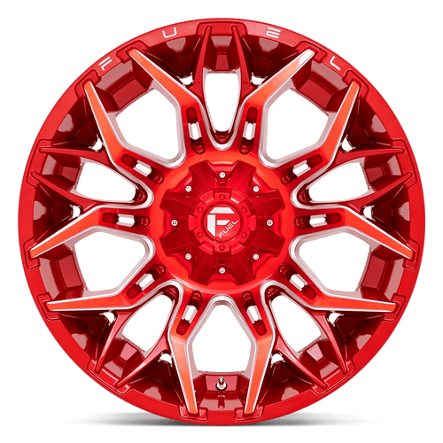 Fuel Wheels D77122207047 - Aluminum Wheels 22X12 Twitch D771 5 On 139.7/5 On 150 Candy Red Milled 110.2 Bore -44 Offset Fuel Off Road Wheels