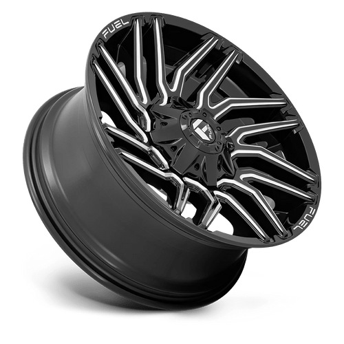 Fuel Wheels D77322208247 - Aluminum Wheels 22X12 Typhoon D773 8 On 165.1 Gloss Black Milled 125.2 Bore -44 Offset Fuel Off Road Wheels