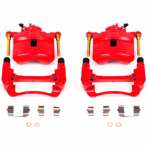 PowerStop S1598 - Power Stop 92-96 Honda Prelude Front Red Calipers w/Brackets - Pair