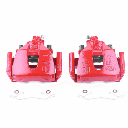 PowerStop S2942B - Power Stop 08-13 Mazda 3 Front Red Calipers w/Brackets - Pair