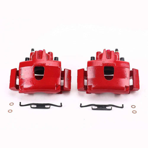 PowerStop S4776 - Power Stop 01-07 Chrysler Town & Country Front Red Calipers w/Brackets - Pair