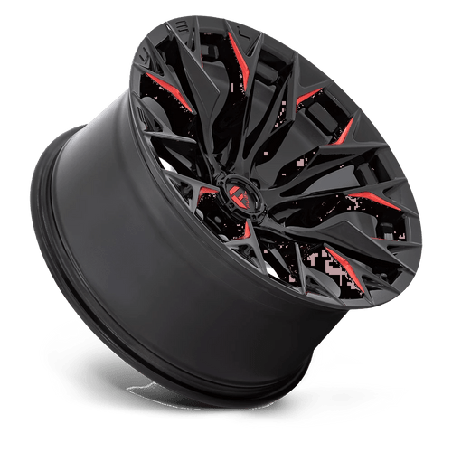 Fuel Wheels D82320001747 - D823 Flame 20X10 Gloss Black Milled With Candy Red