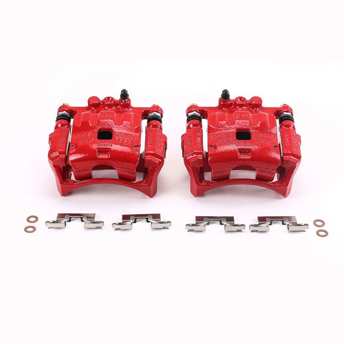 PowerStop S5304 - Power Stop 11-17 Ford Fiesta Front Red Calipers w/Brackets - Pair
