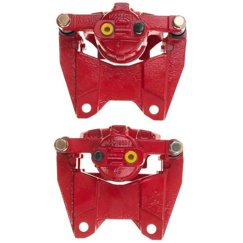 PowerStop S5046EB - Power Stop 07-18 Jeep Wrangler JK Rear Red Caliper Pair w/Bracket
