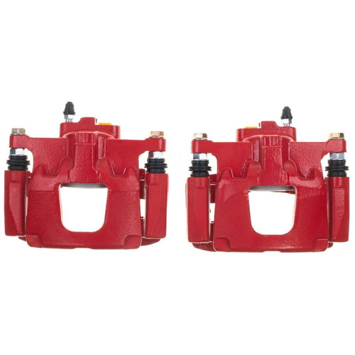 PowerStop S5046EB - Power Stop 07-18 Jeep Wrangler JK Rear Red Caliper Pair w/Bracket