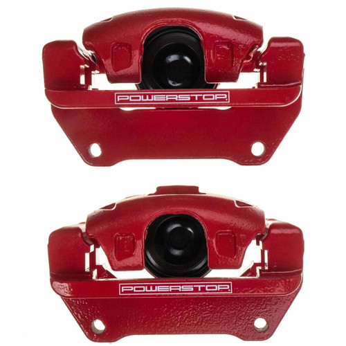 PowerStop S5044EB - Power Stop 07-18 Jeep Wrangler JK Front Red Caliper Pair w/Bracket