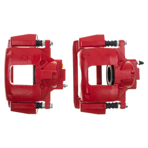 PowerStop S5044EB - Power Stop 07-18 Jeep Wrangler JK Front Red Caliper Pair w/Bracket
