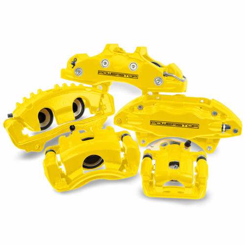 PowerStop S5274YLW - Power Stop 2011 Saab 9-5 Front Yellow Caliper w/Bracket (Pair)
