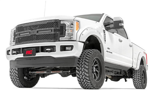 Rough Country 70216 - Mesh Grille - 12 inch Dual Row LED - Black - Ford F-250/F-350 Super Duty (17-19)