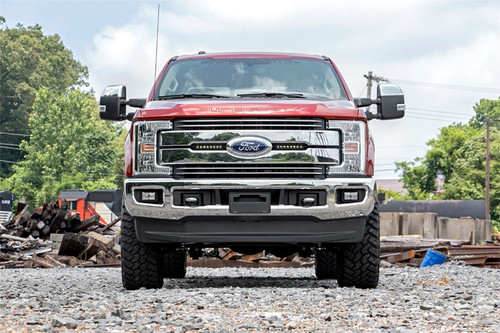 Rough Country 70697 - LED Light Kit - Grille Mount - 8 inch Black Pair - Ford F-250 Super Duty (17-19)