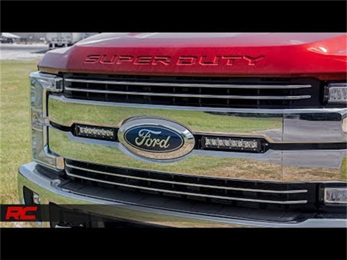 Rough Country 70697 - LED Light Kit - Grille Mount - 8 inch Black Pair - Ford F-250 Super Duty (17-19)