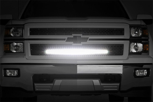 Rough Country 70103 - Mesh Grille - 30 inch Single Row LED - Black - Chevy Silverado 1500 (14-15)